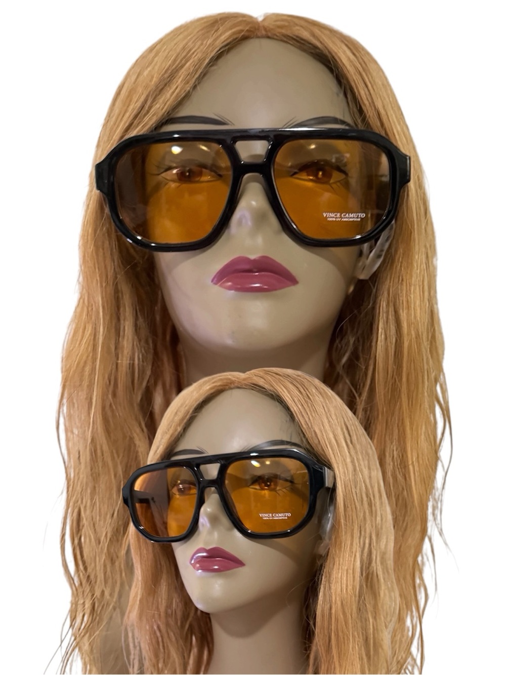 Vince Camuto Black Frame Sunglasses with Amber Lenses